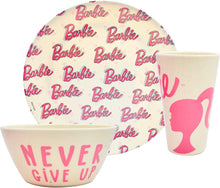 Cargar imagen en el visor de la galería, Vajilla Barbie de Bambu para 4 persona 12 piezas en total