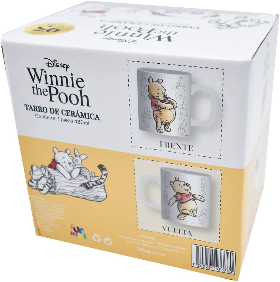 Winnie Pooh Taza edicion 95 aniversario Ceramica 480 ml con caja de regalo