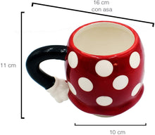 Cargar imagen en el visor de la galería, Minnie Mouse Taza 3D de Cerámica de 440 Mililitros, Rojo