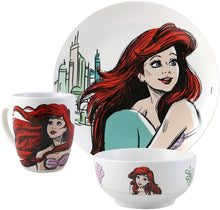 Cargar imagen en el visor de la galería, Vajilla Princesas Disney 12 Piezas Porcelana Ariel, Bella, Cenicienta, Rapunzel