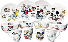 Cargar imagen en el visor de la galería, Vajilla Porcelana Disney Mickey, Minnie & Friends Retro 12pz