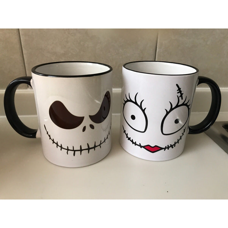 Set 2 Taza Jack Y Sally Pareja Básica Novios Enamorados