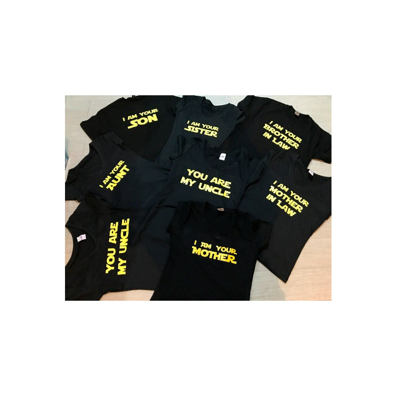 Pkt 9 Playeras Star Wars Familia Evento Personalizada Fiesta