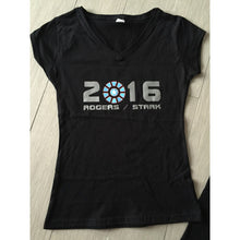 Cargar imagen en el visor de la galería, Playera Civil War Capitan America Ironman Reactor