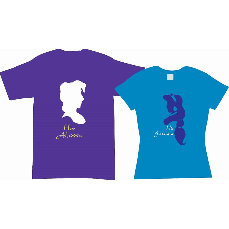 Pkt Playeras Aladdin Pareja Novios Aladino Jazmin Princesa