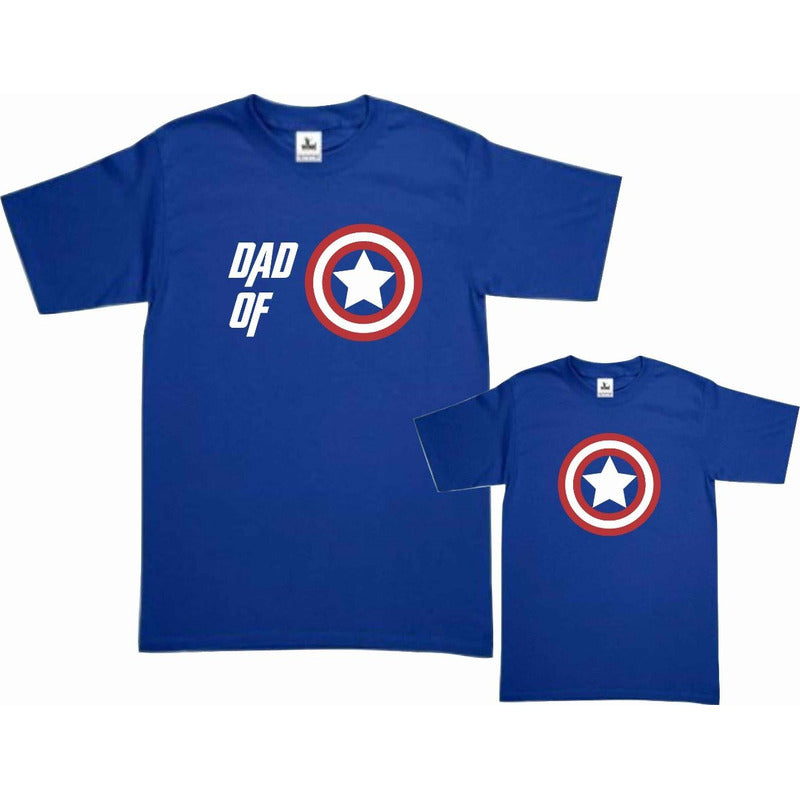 Pkt 2 Playeras Capitan America Dia Del Padre Duo Md2 Familia