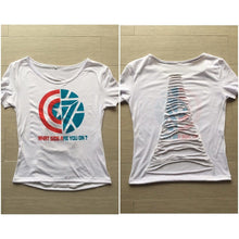 Cargar imagen en el visor de la galería, Playera Sexy Civil War Capitan America Ironman