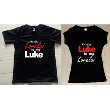 Cargar imagen en el visor de la galería, Pkt Playeras Gilmore Girls Lorelai & Luke Novios Pareja