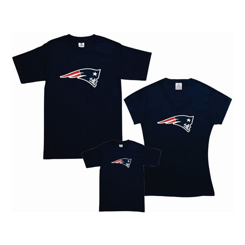 Pkt 3 Playeras Patriotas New England Tipo Nfl Familia Pats