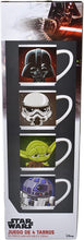 Cargar imagen en el visor de la galería, Set Star Wars 4 Tarros Apilables 4 Personajes R2-d2 Darth Vader Yoda y Storm Trooper 330 ml Tazas Ceramica