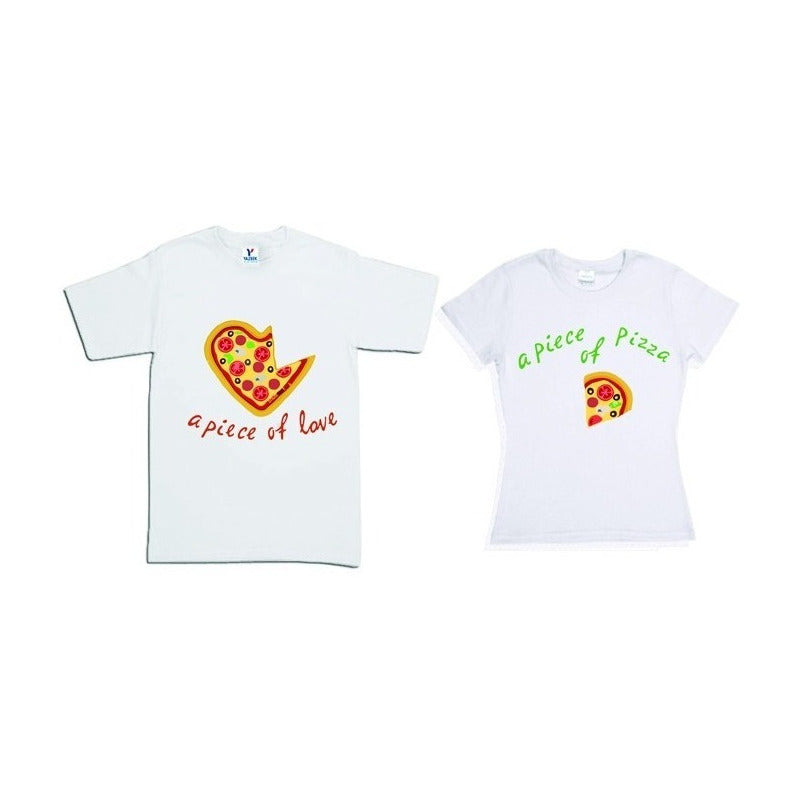 Pkt Playeras Pizza Novios Pareja Enamorados San Valentin