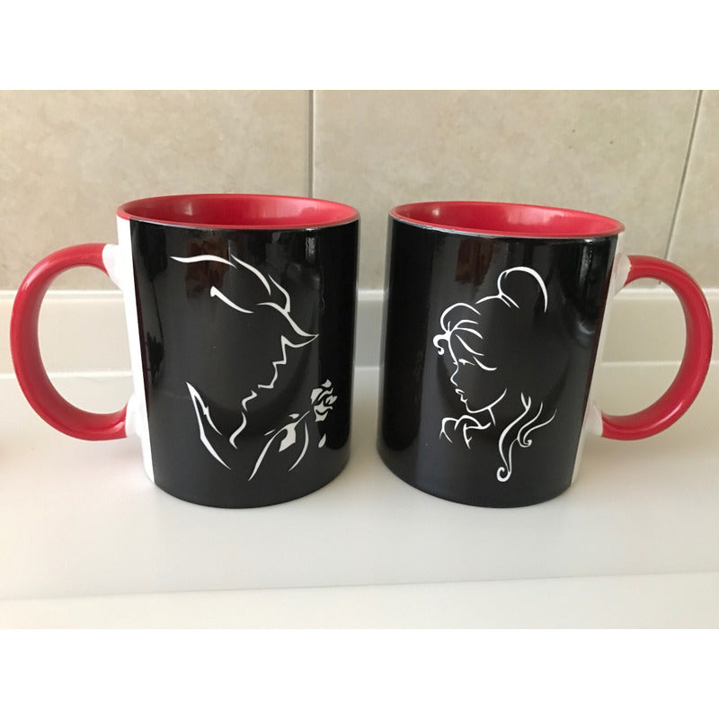 Pkt Tazas Bella Y Bestia Novios Pareja San Valentin