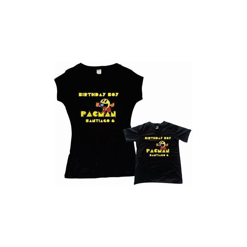 Pkt 2 Playeras Pacman Familia Evento Fiesta Duo