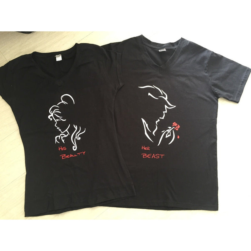 Pkt 2 Playeras Y 2 Tazas Bella Y Bestia