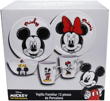 Cargar imagen en el visor de la galería, Vajilla Porcelana Disney Mickey & Minnie Mouse 12pz