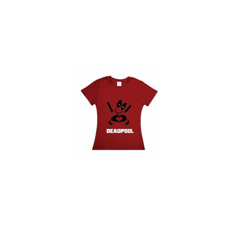 Deadpool Playera Dama Love Roja