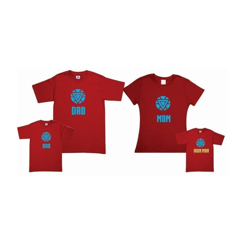 Pkt 4 Playeras Familia Iron Man Día Del Padre Reactor Person