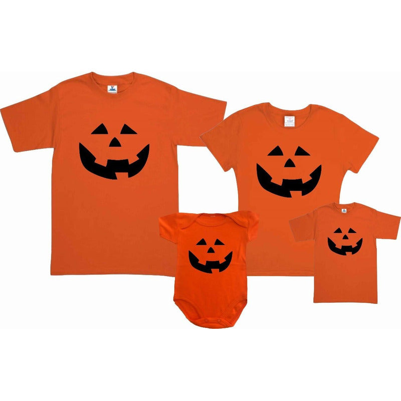 Pkt 4 Playeras Familia Calabaza Halloween Dia De Muertos