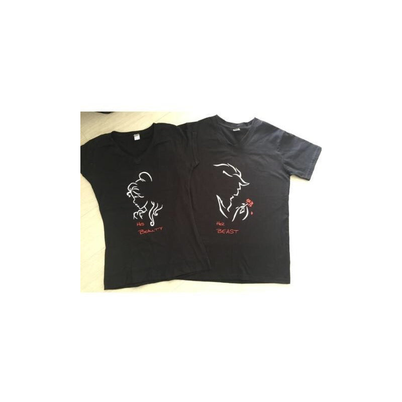 Pkt Playeras Bella Y Bestia Likra - Algodon
