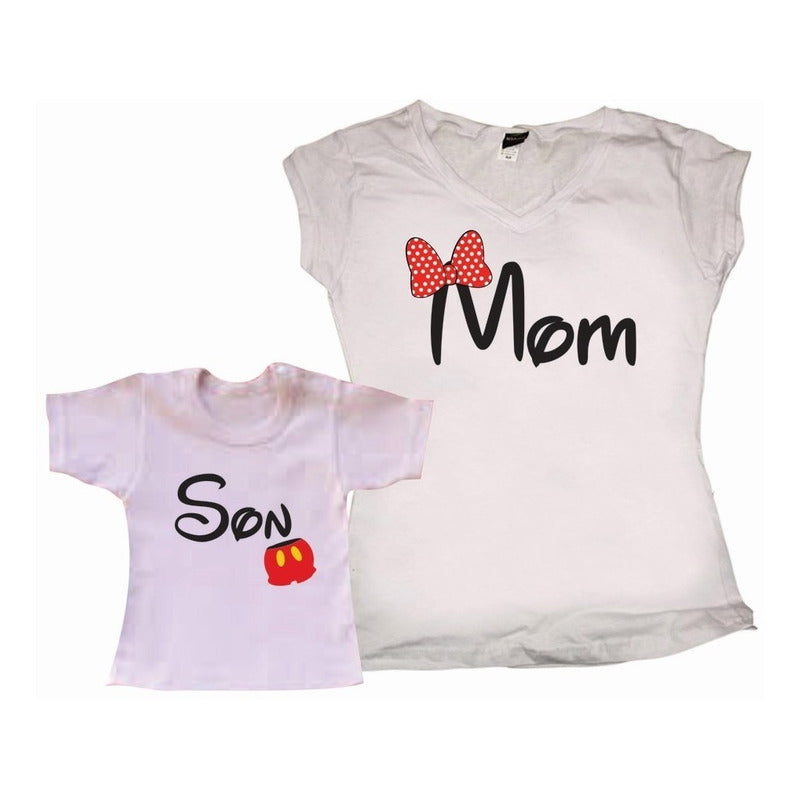 Pkt Mickey & Minnie Mouse Familia Mama Hijo Personalizadas