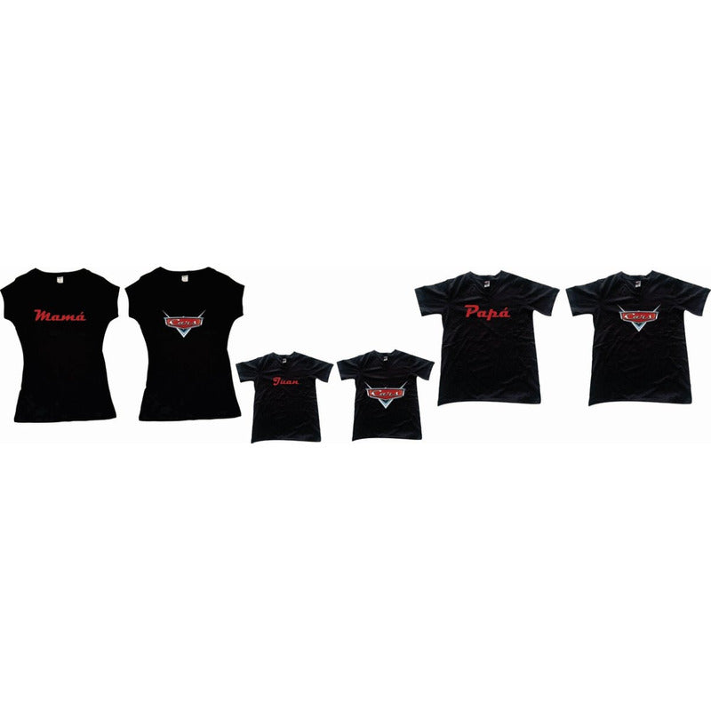 Cars Pkt 5 Playeras Familia Evento Personalizada