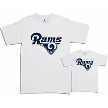 Cargar imagen en el visor de la galería, Pkt 2 Playeras Rams Tipo Nfl Papa E Hijo Los Angeles Mod 2