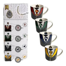 Cargar imagen en el visor de la galería, Set Harry Potter 4 Tarros Apilables 4 casas de Hogwarts Uniforme 330 ml Tazas Ceramica Gryffindor, Slytherin, Ravenclaw, Hufflepuff