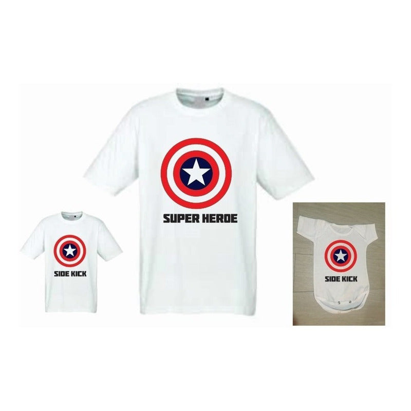 Pkt Playeras Capitan America Padre E Hijo Dia Del Padre