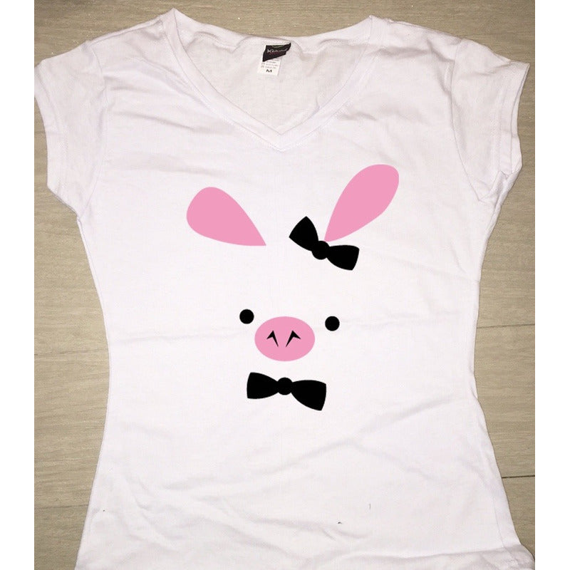 Playera Cerdo Conejo Dorama