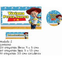 Cargar imagen en el visor de la galería, Toy Story Etiquetas Escolares Personalizada 90 Pzs Vinil