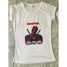 Cargar imagen en el visor de la galería, Playeras Deadpool Dama Mascara Varios Modelos Rojo / Negro