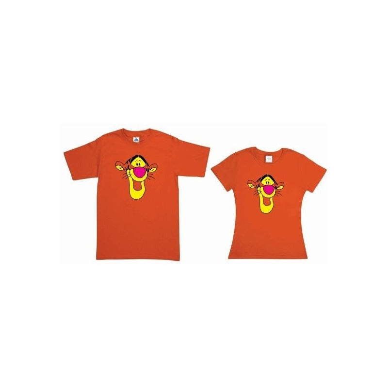 Pkt 2 Playeras Tigger Winnie Pooh Pareja,evento Familia