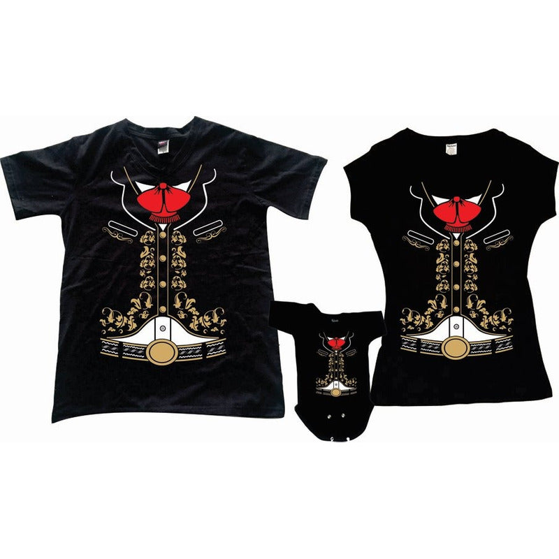 Pkt 2 Playeras Familia Mariachi Charro 15 De Septiembre