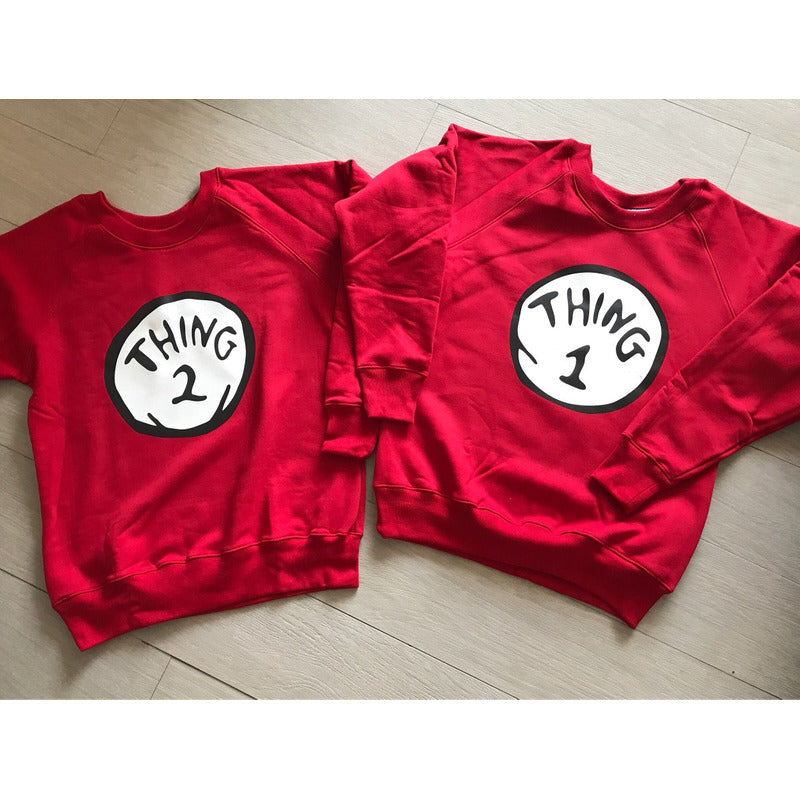 Pkt 2 Sudadera Thing 1 Y Thing 2 Dr Zeuss Envío Gratis