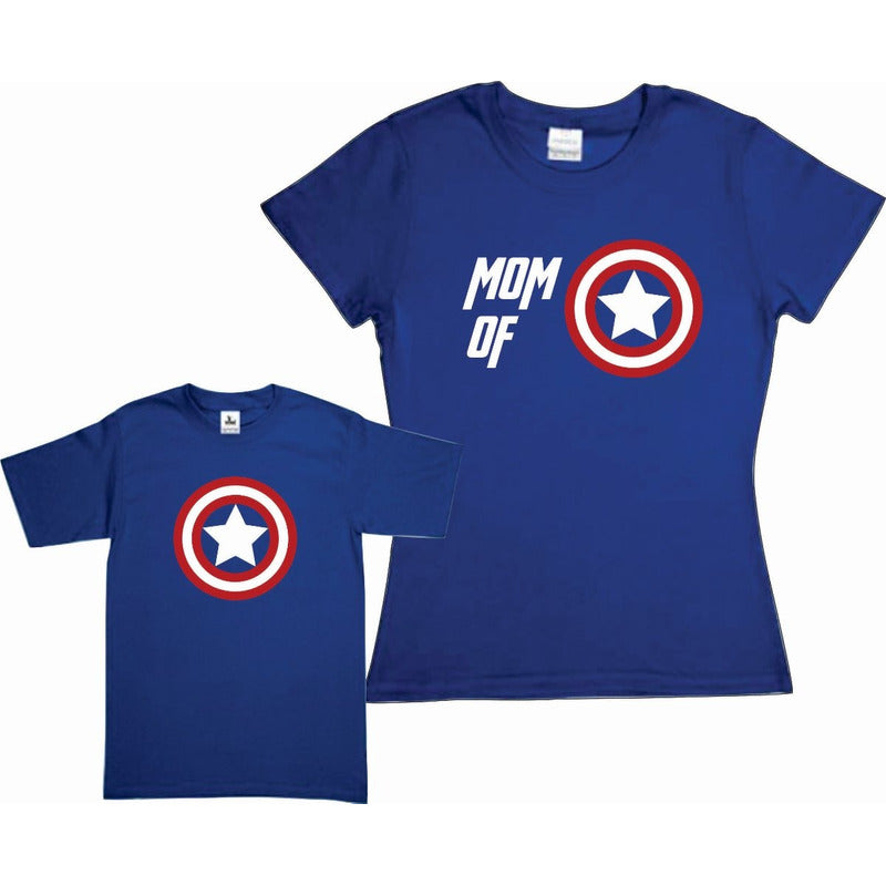 Pkt 2 Playeras Capitan America Dia De Las Madres Md2 Familia