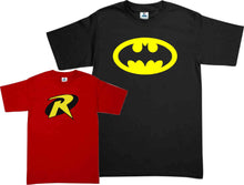 Cargar imagen en el visor de la galería, Set Batman & Robin 2 Playeras papa e hijo Dia del Padre Familia Evento Duo Papá e Hijo