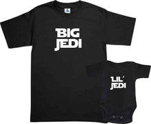 Cargar imagen en el visor de la galería, Set 2 Playeras Jedi Star Wars del Padre papa e hijo Dia del Padre Familia Evento Duo Papá e Hijo