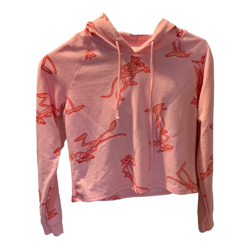 Pantera Rosa Sudadera Crop Top Dama Hoodie Oficial