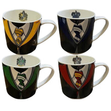 Cargar imagen en el visor de la galería, Set Harry Potter 4 Tarros Apilables 4 casas de Hogwarts Uniforme 330 ml Tazas Ceramica Gryffindor, Slytherin, Ravenclaw, Hufflepuff