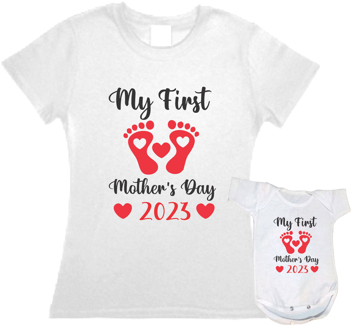 Set 2 playeras My First Mothers Day Duo Mamá e hijo Familia Evento