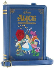 Cargar imagen en el visor de la galería, Loungefly Alicia en el País de las maravillas Crossbody / Mini Back Pack Libro convertible reversible