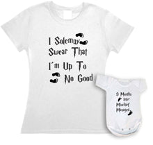 Cargar imagen en el visor de la galería, Pkt I Solemny swear that i´m up to no good Mischief Manage Harry Potter Playera Y Pañalero Mama Dia De Las Madres