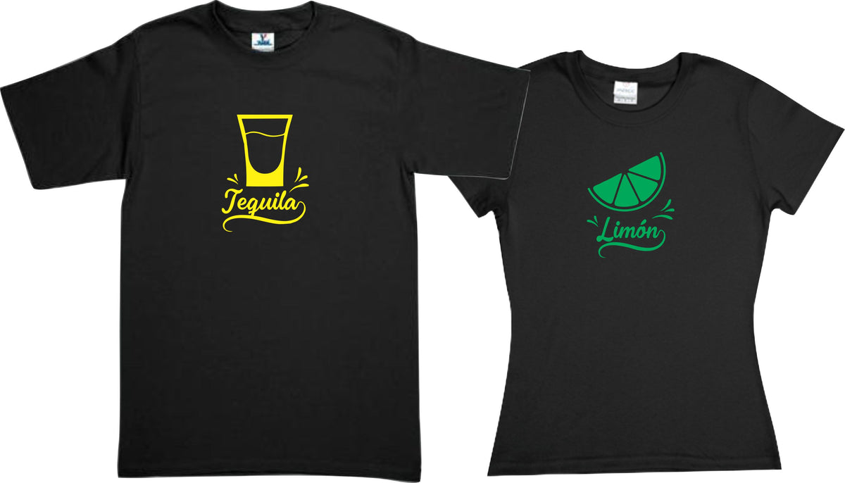Set Playeras Tequila y Limon Novios Pareja San Valentin Evento