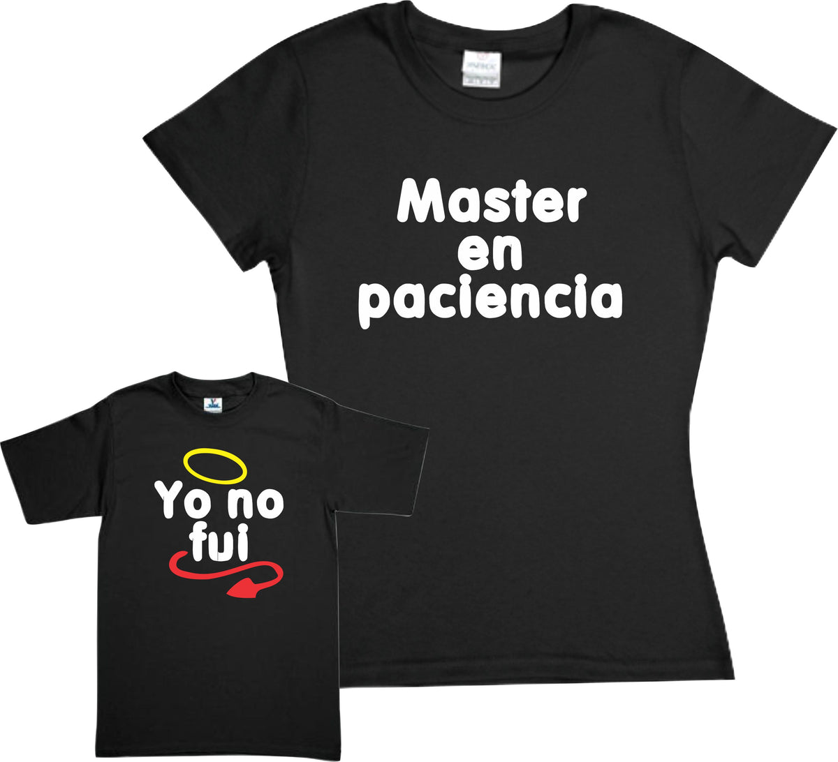 Set 2 playeras Master en paciencia yo no fui Duo Mamá e hijo Dia de las madres Familia Evento