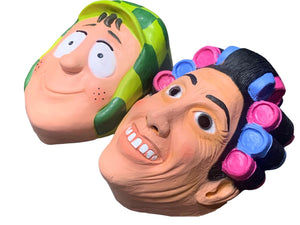 set 2 Mascaras El Chavo y Doña Florinda Disfraz pareja novios Halloween