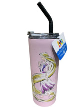 Cargar imagen en el visor de la galería, Princesas Disney Vaso Termo doble Pared Acero Inoxidable con tapa y Popote MD2
