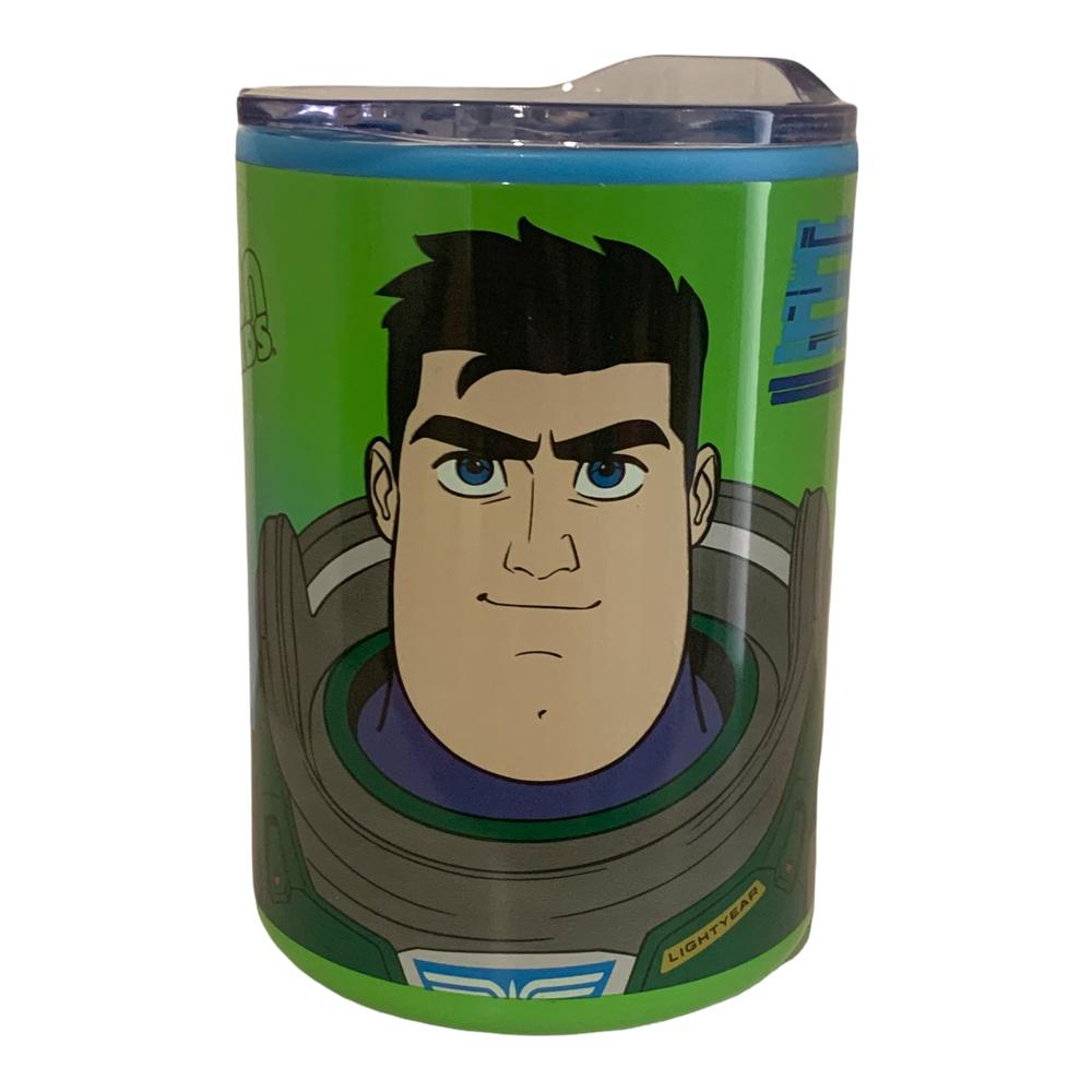 Buzz Lightyear Termo Disney Pixar Vaso Doble Pared de Acero Inoxidable con Tapa Deslizable Transparente, Diseño Lightyear, Termo para Escritorio, 350 mililitros, Multicolor