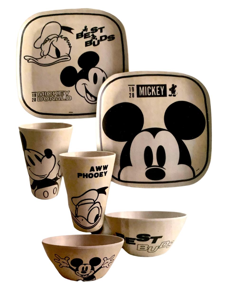 Vajilla Mickey Mouse & Pato Donald de Bambu 12 piezas