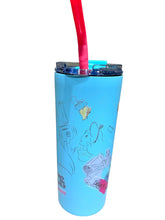 Cargar imagen en el visor de la galería, Alicia en el pais de las maravillas Vaso Termo doble Pared Acero Inoxidable con tapa y Popote
