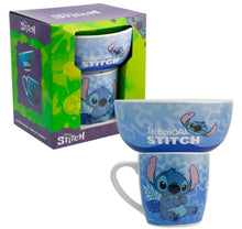 Cargar imagen en el visor de la galería, Stitch Set Desayuno Individual, Vajilla Porcelana 2 Piezas, Lilo &amp; Stitch Tropical Disney con Caja de Regalo
